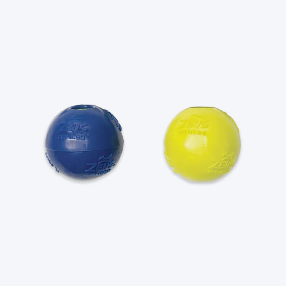 Zeus Fitness TPR Encased Tennis Ball Fetch Dog Toy - Green/Blue