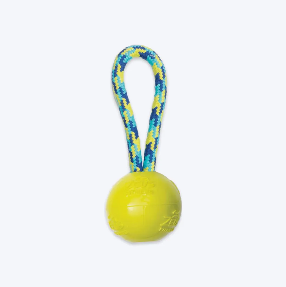 Zeus Fitness TPR & Rope Ball Tug Fetch Dog Toy - Green/Blue