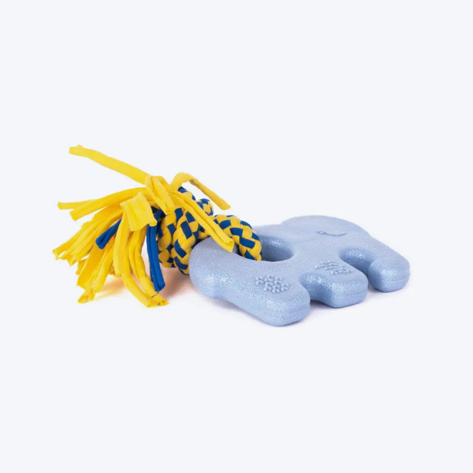 Zippy Paws Elliot The Elephant ZippyTuff Teether Chew Toy For Dog - Blue