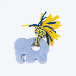 Zippy Paws Elliot The Elephant ZippyTuff Teether Chew Toy For Dog - Blue